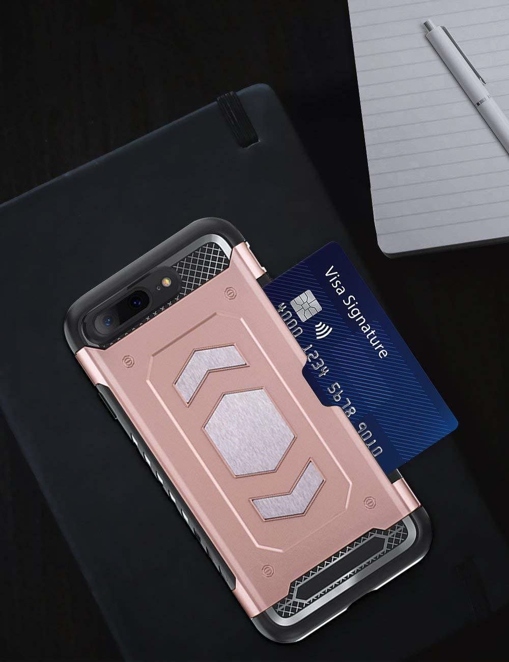 Protectores para celular  para Apple  iPhone 7 Plus / 8 Plus Funda reforzada con porta tarjeta Rosa